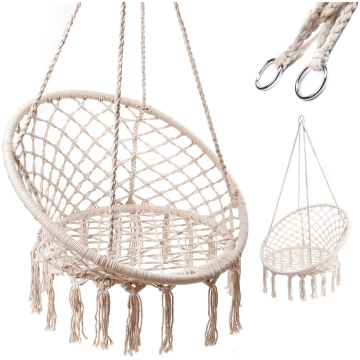 Šūpuļtīkls ligzda, hamak, 60cm, 150 kg, baltsKX762