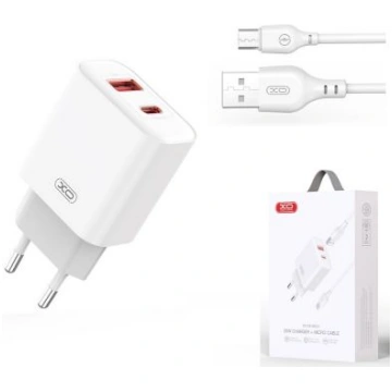 Lādētājs XO CE12 (USB-C/USB + vads micro-USB, 20W,