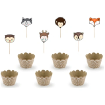 Cupcake komplekts Woodland (1 gab. / 6 gab.)