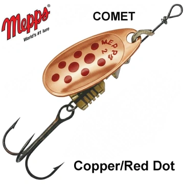 Rotējošais Vizulis Mepps Comet Copper Red Dots 2 g
