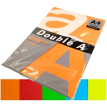 Papīrs Krāsains A4 Double A Mix 5 Krāsu Intensywny