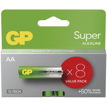 LR6 8BL GP Super Alkaline (G-TECH) value pack | BM