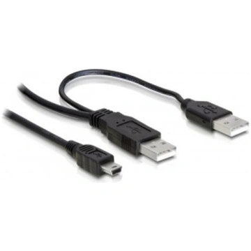 Delock USB Y-Cable 2x A - Mini-B St/St 1.00m 82447