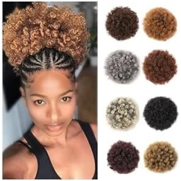 Nejauka matu pušķis Afro Puff Drawstring Ponytail 