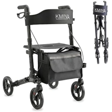 KMINA Faltbarer Rollator mit Sitz für Erwachsene, 