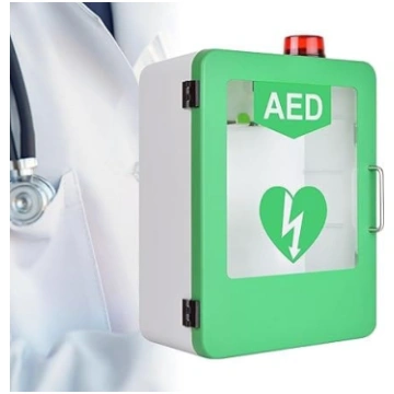 AED pirmās palīdzības piederumu uzglabāšanas skapi