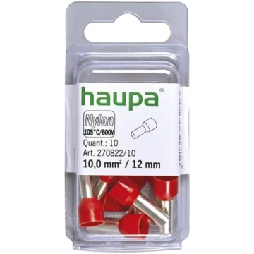 Kabeļu āderuzgalis 10/12 sarkans 10gb/iep. HAUPA