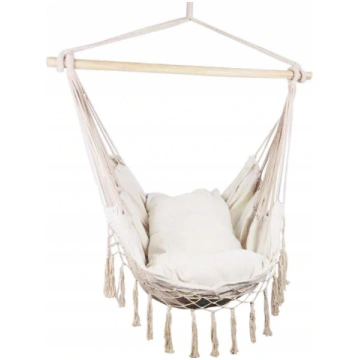 Sēdošs šūpuļtīkls Boho, bēša krās