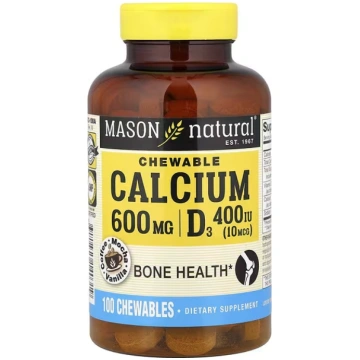 Mason Natural, Chewable Calcium + D3, Coffee Mocha