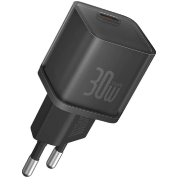 USB-C EU GaN5S 30 W tīkla lādētājs – melns BASEUS 