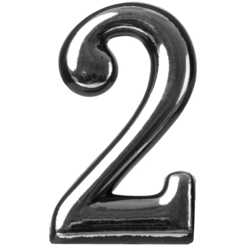 Durvju numurs CR 2, 5 cm, plastmasa, hroma krās