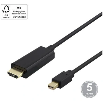 Deltaco, Mini DP/HDMI, 3 m