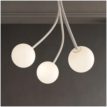 Karman griestu lampa Moony, balta, 3 gaismas, augs