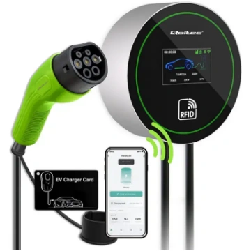 Qoltec EV Charging Station 2-in-1 Type 2 | 22kW | 