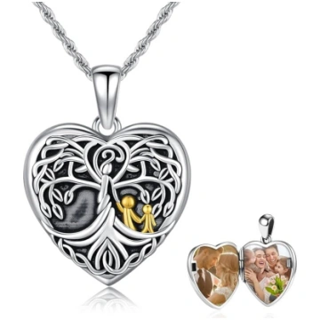 REDSUN Heart Locket Kaklarota 925 sudraba tauriņš