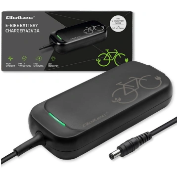 Qoltec Charger for ebike, 36V/42V, 2A, 5.5 x 2.5 5