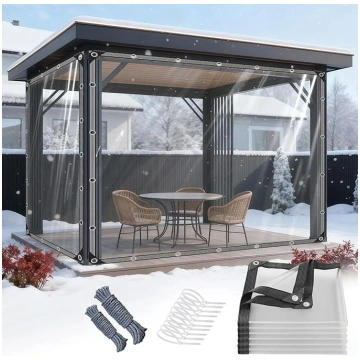 Caurspīdīgs brezenta tents ar cilpām 2 x 4 m PVC c