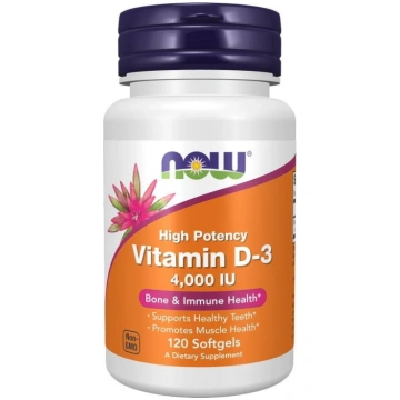 NOW FOODS D3 vitamīns 4000 SV (120 kapsulas)