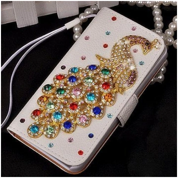 Diamond Crystal Peacock Ādas Flip Seifs Tālrunis C