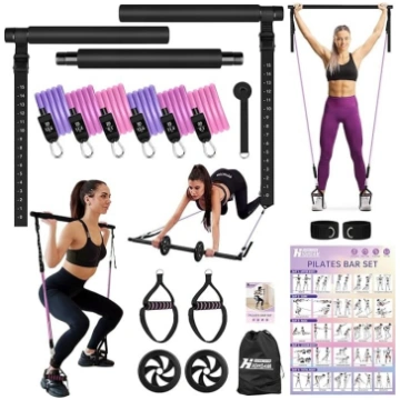 Pilates stieņu komplekts, 6X fitnesa lentu komplek