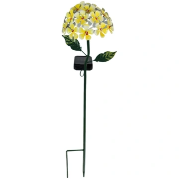 Solar-Gartenleuchte mit gelber Hortensien-Blume, 2