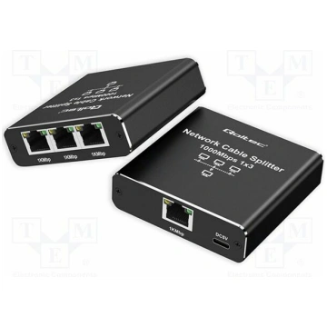Switch Ethernet; RJ45 socket x4,USB C socket; blac