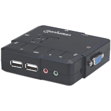 Manhattan KVM Switch Compact 2-Port, 2x USB-A, Cab