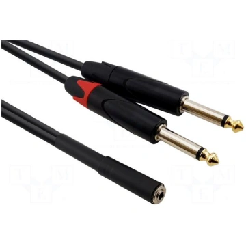Cable | Jack 3.5mm socket,Jack 6,3mm plug x2 | 0.5