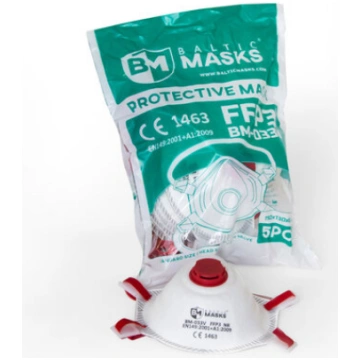 Respirators FFP3 ar vārstu Baltic Masks (5gab.) BM