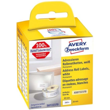 Address roll labels for thermo-printing 28 x 89mm 