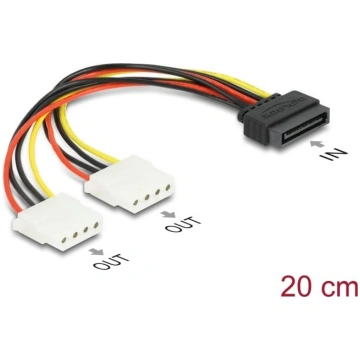 Delock Cable Power SATA 15 pin to 2 x 4 pin Molex 