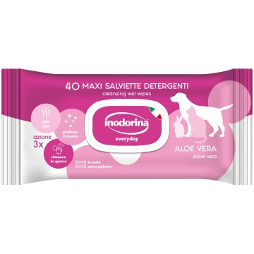 Mitrās salvetes – INODORINA Aloe Vera, 40 gab