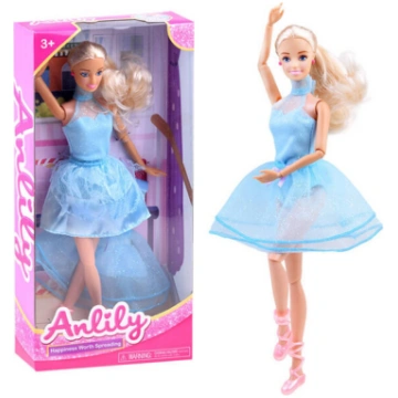 Anlily dejotāja lelle zila kleita
