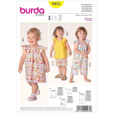 Burda Toddlers Easy Šūšanas Pattern 9435 - kleita,