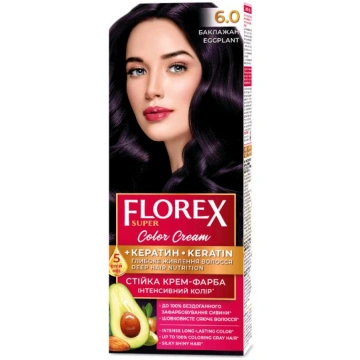 FLOREX SUPER Noturīga matu krēmkrāsa Nr. 6.0 Bakla