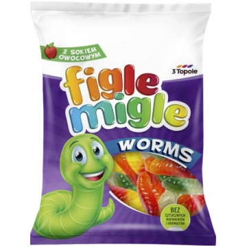 Želejkonfektes FIGLE MIGLE Worms, 80g - 450-07598