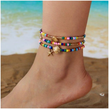 Vintage Gold Starfish Shell Double Layer Anklet Fo