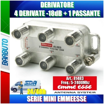 DERIVATORE 4 DERIVATE -18dB 1 PASSANTE CONNETT. F 