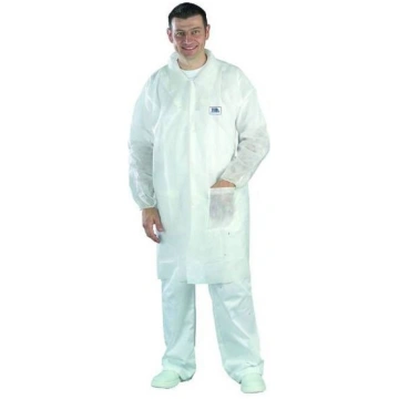 Disposable coat with studs , L