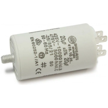 Motora kondensators 20 uF±5%/475 V+GRD Ø40x70 mm, 