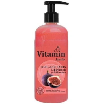 Vitamin Family Dušas želeja 5 augļi Mitrinoša, 650