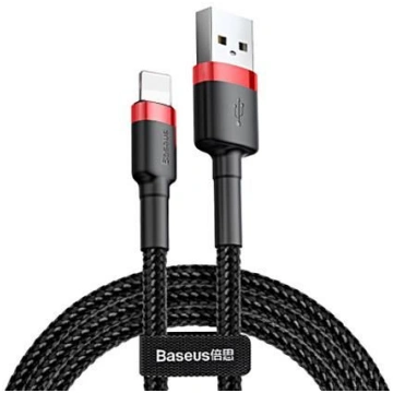 Kabelis Baseus CABLE LIGHTNING TO USB 1M/RED/BLACK