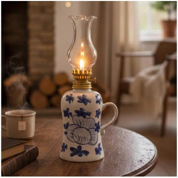Brilagi - Petrolejas lampa MERLIN balta/zila