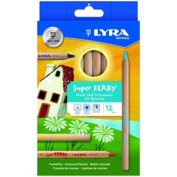 Krāsainie zīmuļi Fila Ferby, trīsstūris, 12 krāsas