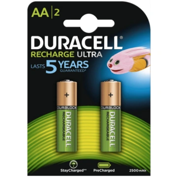 Uzlādējamās baterijas DURACELL AA, 2500 mAh, 2 gab