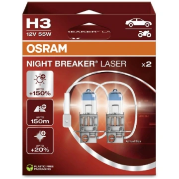 OSRAM SPULDZE H3 55W 12V NIGHT BREAKER LASER +150%