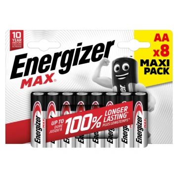 ENERGIZER MAX AA B8 1.5V Alkaline baterijas 763890