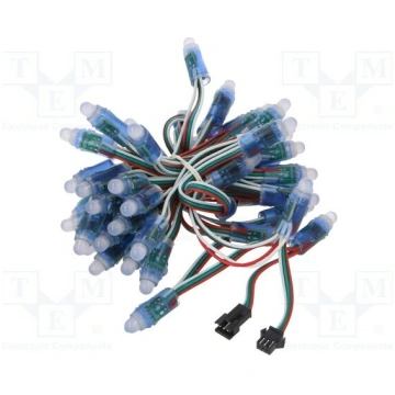 LED; RGB; No.of diodes: 50; Ø12mm; Controller: WS2