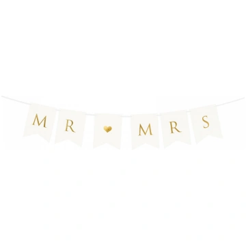 Vītne, Mr Mrs, Baltā, (85 cm) PartyDeco BP-73627