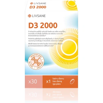 LIVSANE D3 2000 SV kapsulas N30